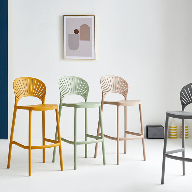 Stack-able Modern Footrest Bar Stool Low Back Plastic Rectangular Counter Stool Clearhalo 'Bar Furniture' 'Bar Stools' 'bar_stools' 'furn' 'furn_bar_stools' 'furniture_bar_stools' 'Kitchen & Dining Furniture' 'kitchen&dining_furn' 'kitchen' 'kitchen_furn' Furniture' 4275159
