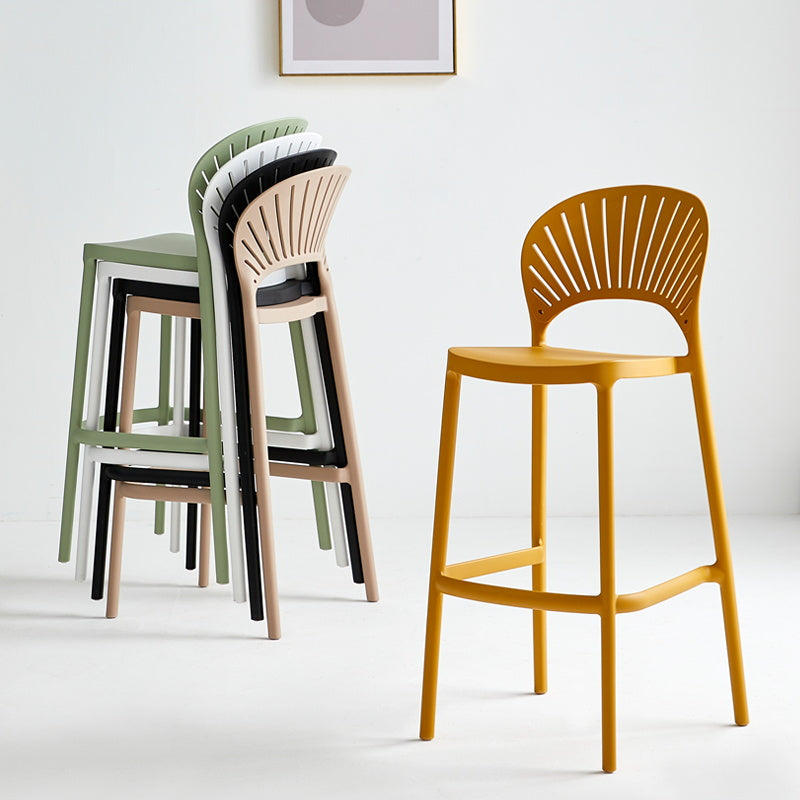 Stack-able Modern Footrest Bar Stool Low Back Plastic Rectangular Counter Stool Clearhalo 'Bar Furniture' 'Bar Stools' 'bar_stools' 'furn' 'furn_bar_stools' 'furniture_bar_stools' 'Kitchen & Dining Furniture' 'kitchen&dining_furn' 'kitchen' 'kitchen_furn' Furniture' 4275160