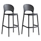 Stack-able Modern Footrest Bar Stool Low Back Plastic Rectangular Counter Stool Black 2 Piece Set Clearhalo 'Bar Furniture' 'Bar Stools' 'bar_stools' 'furn' 'furn_bar_stools' 'furniture_bar_stools' 'Kitchen & Dining Furniture' 'kitchen&dining_furn' 'kitchen' 'kitchen_furn' Furniture' 4275161