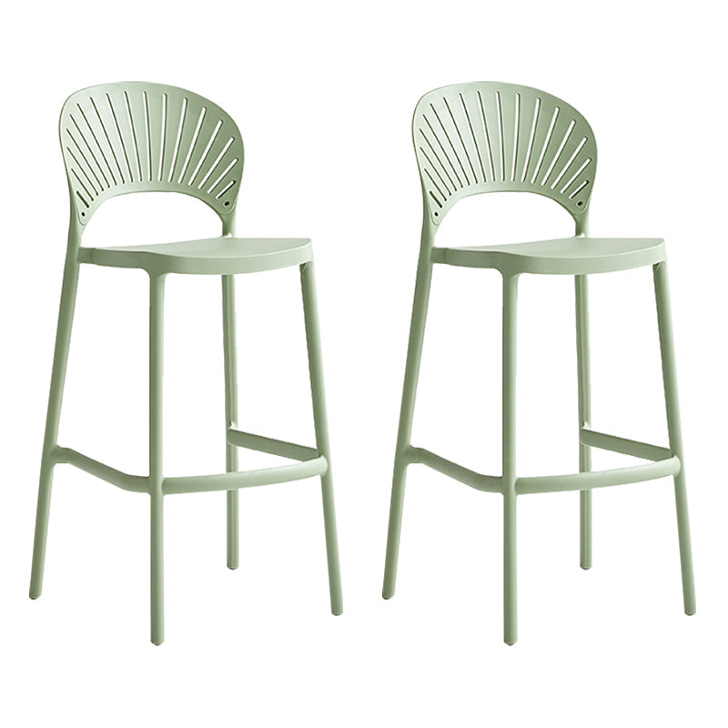 Stack-able Modern Footrest Bar Stool Low Back Plastic Rectangular Counter Stool Light Green 2 Piece Set Clearhalo 'Bar Furniture' 'Bar Stools' 'bar_stools' 'furn' 'furn_bar_stools' 'furniture_bar_stools' 'Kitchen & Dining Furniture' 'kitchen&dining_furn' 'kitchen' 'kitchen_furn' Furniture' 4275163