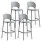 Stack-able Modern Footrest Bar Stool Low Back Plastic Rectangular Counter Stool Grey 4 Piece Set Clearhalo 'Bar Furniture' 'Bar Stools' 'bar_stools' 'furn' 'furn_bar_stools' 'furniture_bar_stools' 'Kitchen & Dining Furniture' 'kitchen&dining_furn' 'kitchen' 'kitchen_furn' Furniture' 4275164
