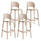 Stack-able Modern Footrest Bar Stool Low Back Plastic Rectangular Counter Stool Camel 4 Piece Set Clearhalo 'Bar Furniture' 'Bar Stools' 'bar_stools' 'furn' 'furn_bar_stools' 'furniture_bar_stools' 'Kitchen & Dining Furniture' 'kitchen&dining_furn' 'kitchen' 'kitchen_furn' Furniture' 4275166