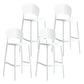 Stack-able Modern Footrest Bar Stool Low Back Plastic Rectangular Counter Stool White 4 Piece Set Clearhalo 'Bar Furniture' 'Bar Stools' 'bar_stools' 'furn' 'furn_bar_stools' 'furniture_bar_stools' 'Kitchen & Dining Furniture' 'kitchen&dining_furn' 'kitchen' 'kitchen_furn' Furniture' 4275167