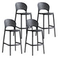 Stack-able Modern Footrest Bar Stool Low Back Plastic Rectangular Counter Stool Black 4 Piece Set Clearhalo 'Bar Furniture' 'Bar Stools' 'bar_stools' 'furn' 'furn_bar_stools' 'furniture_bar_stools' 'Kitchen & Dining Furniture' 'kitchen&dining_furn' 'kitchen' 'kitchen_furn' Furniture' 4275168
