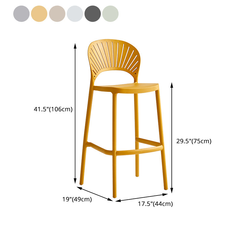 Stack-able Modern Footrest Bar Stool Low Back Plastic Rectangular Counter Stool Clearhalo 'Bar Furniture' 'Bar Stools' 'bar_stools' 'furn' 'furn_bar_stools' 'furniture_bar_stools' 'Kitchen & Dining Furniture' 'kitchen&dining_furn' 'kitchen' 'kitchen_furn' Furniture' 4275170