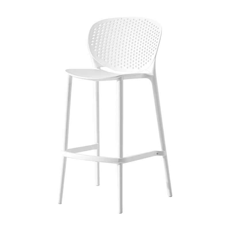 Modern Plastic Counter & Bar Stool Low Back Footrest Stool for Coffee Shop White Counter Stool(26"H) Clearhalo 'Bar Furniture' 'Bar Stools' 'bar_stools' 'furn' 'furn_bar_stools' 'furniture_bar_stools' 'Kitchen & Dining Furniture' 'kitchen&dining_furn' 'kitchen' 'kitchen_furn' Furniture' 4275175