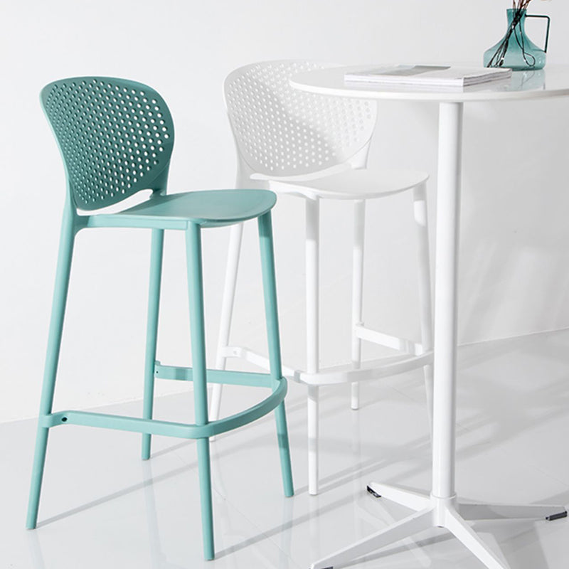 Modern Plastic Counter & Bar Stool Low Back Footrest Stool for Coffee Shop Clearhalo 'Bar Furniture' 'Bar Stools' 'bar_stools' 'furn' 'furn_bar_stools' 'furniture_bar_stools' 'Kitchen & Dining Furniture' 'kitchen&dining_furn' 'kitchen' 'kitchen_furn' Furniture' 4275190