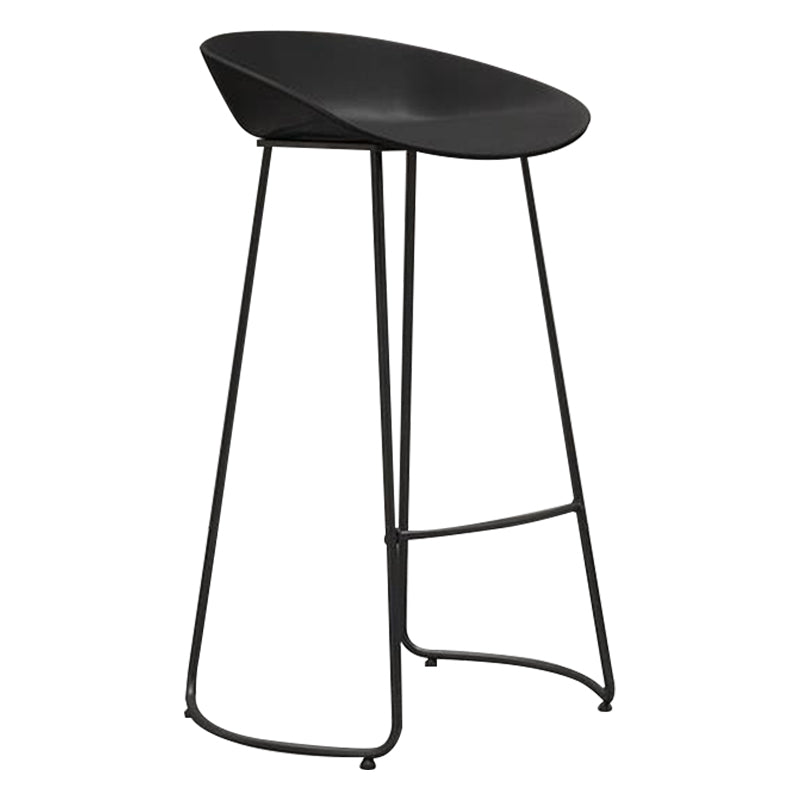 Modern Armless Backrest Counter Stool Iron Household Bar Stool with Pedal Clearhalo 'Bar Furniture' 'Bar Stools' 'bar_stools' 'furn' 'furn_bar_stools' 'furniture_bar_stools' 'Kitchen & Dining Furniture' 'kitchen&dining_furn' 'kitchen' 'kitchen_furn' Furniture' 4275203