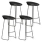 Modern Armless Backrest Counter Stool Iron Household Bar Stool with Pedal Black 4 Piece Set Clearhalo 'Bar Furniture' 'Bar Stools' 'bar_stools' 'furn' 'furn_bar_stools' 'furniture_bar_stools' 'Kitchen & Dining Furniture' 'kitchen&dining_furn' 'kitchen' 'kitchen_furn' Furniture' 4275204