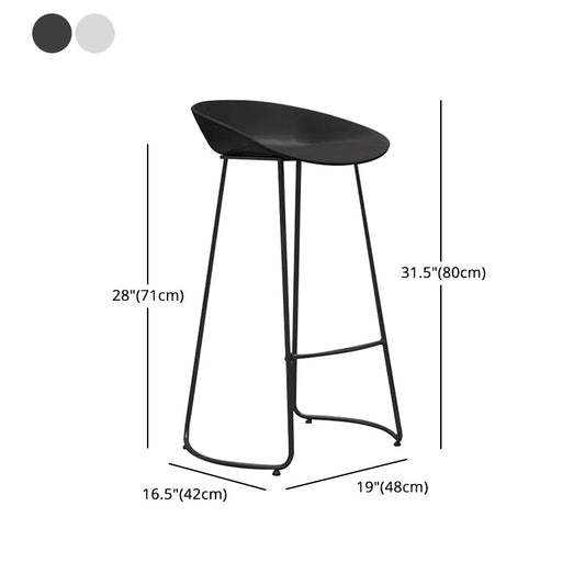 Modern Armless Backrest Counter Stool Iron Household Bar Stool with Pedal Clearhalo 'Bar Furniture' 'Bar Stools' 'bar_stools' 'furn' 'furn_bar_stools' 'furniture_bar_stools' 'Kitchen & Dining Furniture' 'kitchen&dining_furn' 'kitchen' 'kitchen_furn' Furniture' 4275213