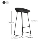 Modern Armless Backrest Counter Stool Iron Household Bar Stool with Pedal Clearhalo 'Bar Furniture' 'Bar Stools' 'bar_stools' 'furn' 'furn_bar_stools' 'furniture_bar_stools' 'Kitchen & Dining Furniture' 'kitchen&dining_furn' 'kitchen' 'kitchen_furn' Furniture' 4275213
