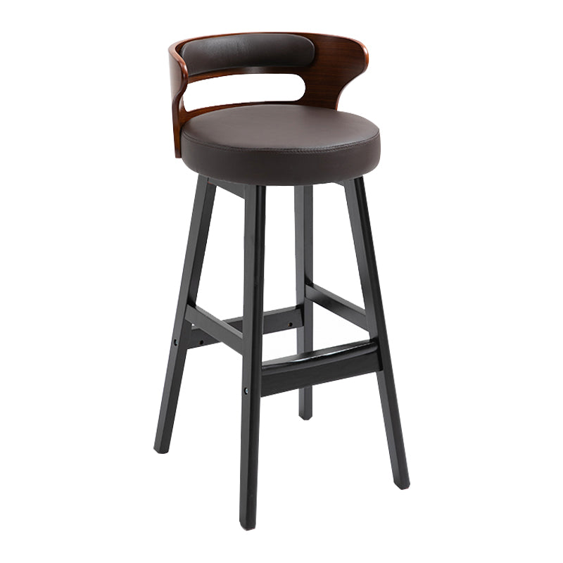 Modern Armless Backrest Counter Stool Wood Household Bar Stool with Cushion Light Brown 1 Piece Clearhalo 'Bar Furniture' 'Bar Stools' 'bar_stools' 'furn' 'furn_bar_stools' 'furniture_bar_stools' 'Kitchen & Dining Furniture' 'kitchen&dining_furn' 'kitchen' 'kitchen_furn' Furniture' 4275220