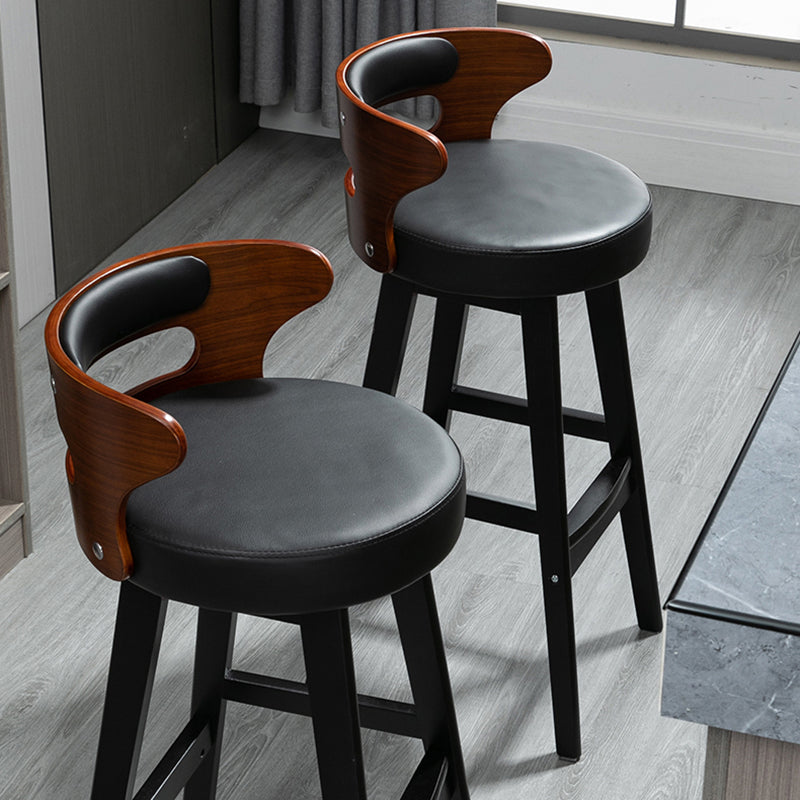 Modern Armless Backrest Counter Stool Wood Household Bar Stool with Cushion Clearhalo 'Bar Furniture' 'Bar Stools' 'bar_stools' 'furn' 'furn_bar_stools' 'furniture_bar_stools' 'Kitchen & Dining Furniture' 'kitchen&dining_furn' 'kitchen' 'kitchen_furn' Furniture' 4275222