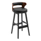Modern Armless Backrest Counter Stool Wood Household Bar Stool with Cushion Matte Black 1 Piece Clearhalo 'Bar Furniture' 'Bar Stools' 'bar_stools' 'furn' 'furn_bar_stools' 'furniture_bar_stools' 'Kitchen & Dining Furniture' 'kitchen&dining_furn' 'kitchen' 'kitchen_furn' Furniture' 4275224