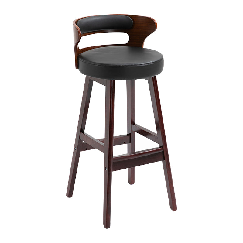 Modern Armless Backrest Counter Stool Wood Household Bar Stool with Cushion Gloss Black 1 Piece Clearhalo 'Bar Furniture' 'Bar Stools' 'bar_stools' 'furn' 'furn_bar_stools' 'furniture_bar_stools' 'Kitchen & Dining Furniture' 'kitchen&dining_furn' 'kitchen' 'kitchen_furn' Furniture' 4275225
