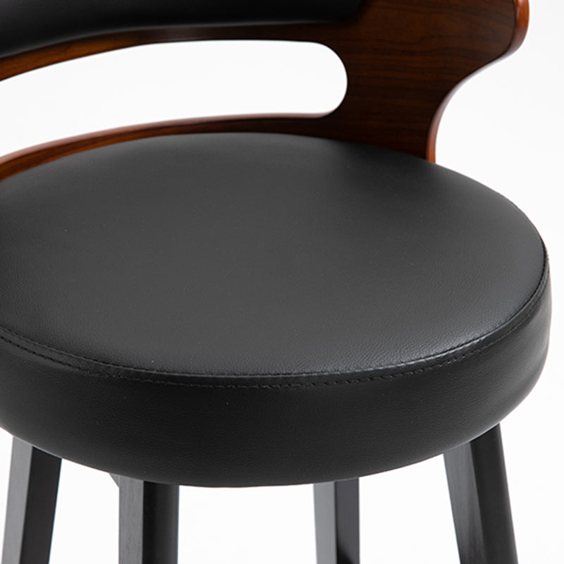 Modern Armless Backrest Counter Stool Wood Household Bar Stool with Cushion Clearhalo 'Bar Furniture' 'Bar Stools' 'bar_stools' 'furn' 'furn_bar_stools' 'furniture_bar_stools' 'Kitchen & Dining Furniture' 'kitchen&dining_furn' 'kitchen' 'kitchen_furn' Furniture' 4275226