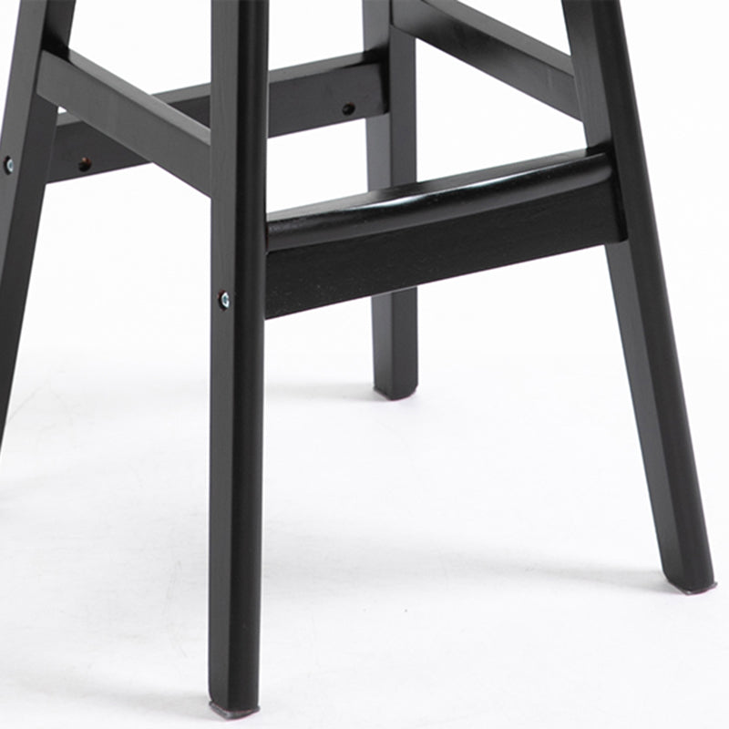 Modern Armless Backrest Counter Stool Wood Household Bar Stool with Cushion Clearhalo 'Bar Furniture' 'Bar Stools' 'bar_stools' 'furn' 'furn_bar_stools' 'furniture_bar_stools' 'Kitchen & Dining Furniture' 'kitchen&dining_furn' 'kitchen' 'kitchen_furn' Furniture' 4275228