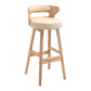 Modern Armless Backrest Counter Stool Wood Household Bar Stool with Cushion Beige 1 Piece Clearhalo 'Bar Furniture' 'Bar Stools' 'bar_stools' 'furn' 'furn_bar_stools' 'furniture_bar_stools' 'Kitchen & Dining Furniture' 'kitchen&dining_furn' 'kitchen' 'kitchen_furn' Furniture' 4275231