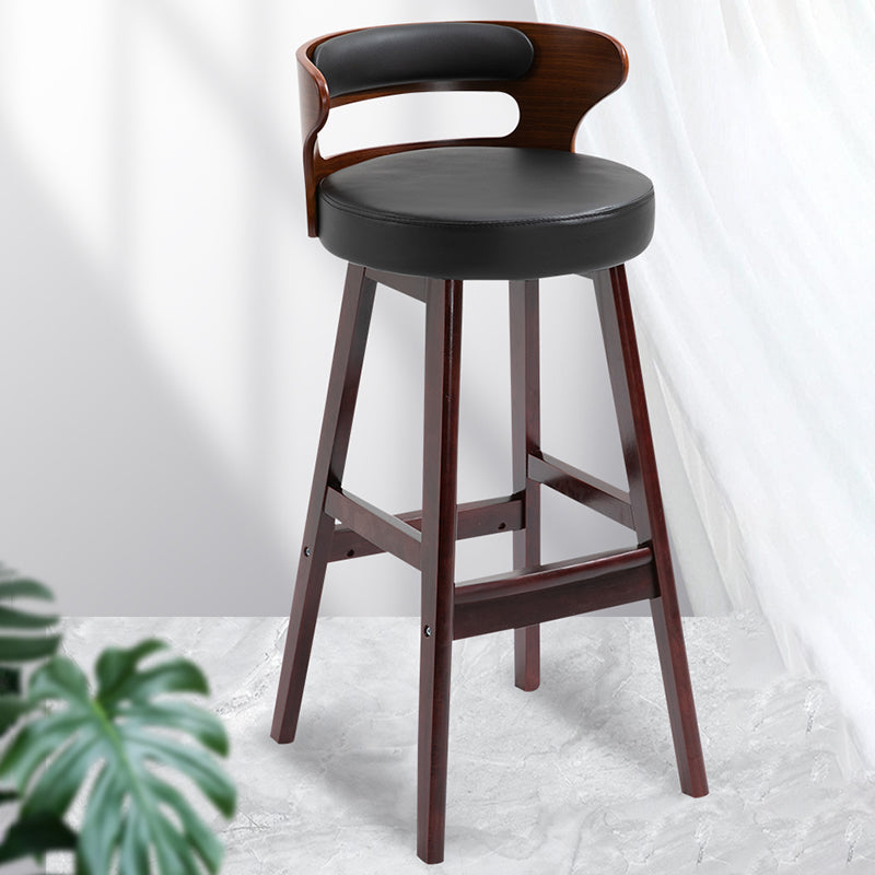 Modern Armless Backrest Counter Stool Wood Household Bar Stool with Cushion Clearhalo 'Bar Furniture' 'Bar Stools' 'bar_stools' 'furn' 'furn_bar_stools' 'furniture_bar_stools' 'Kitchen & Dining Furniture' 'kitchen&dining_furn' 'kitchen' 'kitchen_furn' Furniture' 4275232