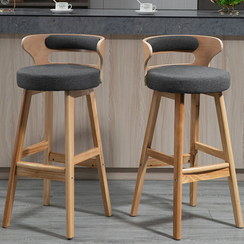 Modern Armless Backrest Counter Stool Wood Household Bar Stool with Cushion Clearhalo 'Bar Furniture' 'Bar Stools' 'bar_stools' 'furn' 'furn_bar_stools' 'furniture_bar_stools' 'Kitchen & Dining Furniture' 'kitchen&dining_furn' 'kitchen' 'kitchen_furn' Furniture' 4275233