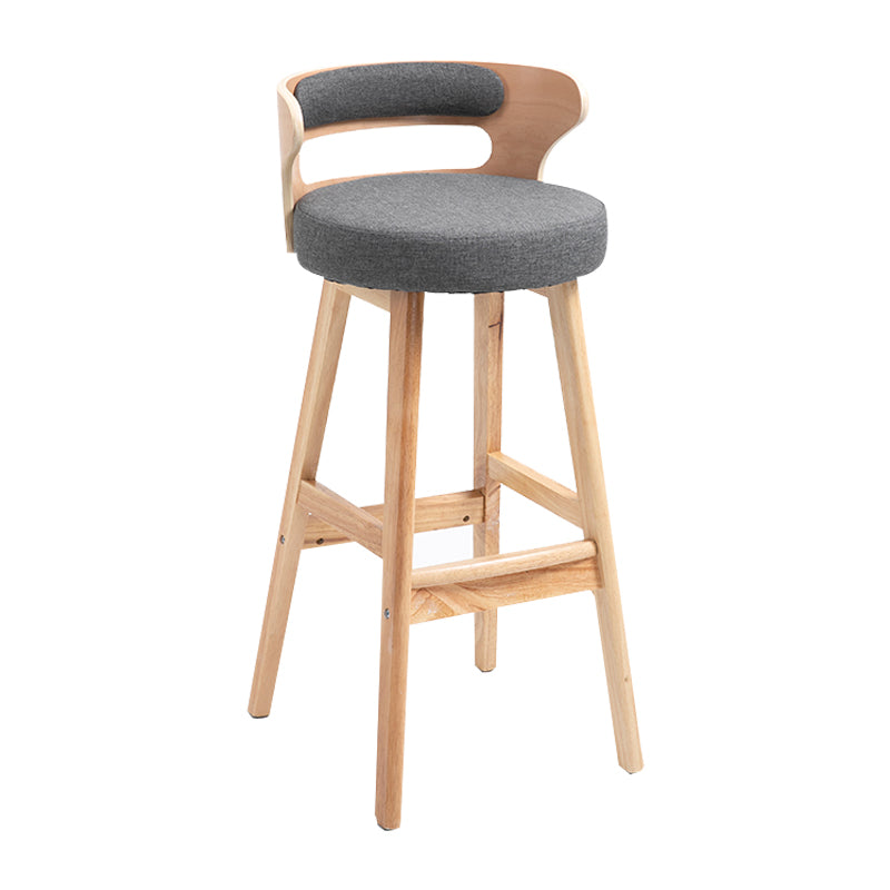 Modern Armless Backrest Counter Stool Wood Household Bar Stool with Cushion Grey 1 Piece Clearhalo 'Bar Furniture' 'Bar Stools' 'bar_stools' 'furn' 'furn_bar_stools' 'furniture_bar_stools' 'Kitchen & Dining Furniture' 'kitchen&dining_furn' 'kitchen' 'kitchen_furn' Furniture' 4275234
