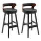 Modern Armless Backrest Counter Stool Wood Household Bar Stool with Cushion Black 2 Piece Set Clearhalo 'Bar Furniture' 'Bar Stools' 'bar_stools' 'furn' 'furn_bar_stools' 'furniture_bar_stools' 'Kitchen & Dining Furniture' 'kitchen&dining_furn' 'kitchen' 'kitchen_furn' Furniture' 4275236