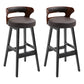 Modern Armless Backrest Counter Stool Wood Household Bar Stool with Cushion Light Brown 2 Piece Set Clearhalo 'Bar Furniture' 'Bar Stools' 'bar_stools' 'furn' 'furn_bar_stools' 'furniture_bar_stools' 'Kitchen & Dining Furniture' 'kitchen&dining_furn' 'kitchen' 'kitchen_furn' Furniture' 4275237
