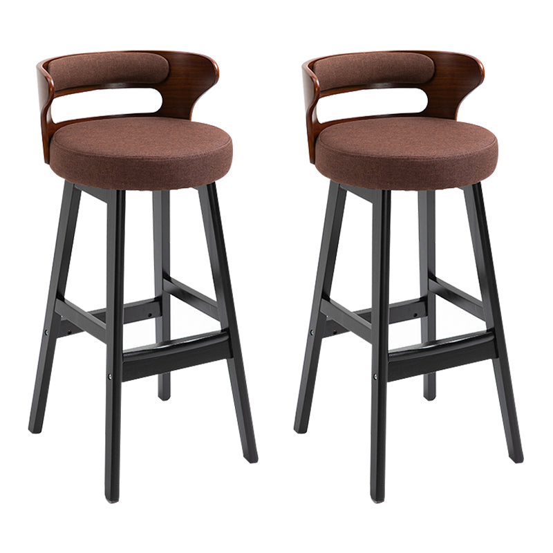 Modern Armless Backrest Counter Stool Wood Household Bar Stool with Cushion Coffee 2 Piece Set Clearhalo 'Bar Furniture' 'Bar Stools' 'bar_stools' 'furn' 'furn_bar_stools' 'furniture_bar_stools' 'Kitchen & Dining Furniture' 'kitchen&dining_furn' 'kitchen' 'kitchen_furn' Furniture' 4275238