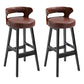 Modern Armless Backrest Counter Stool Wood Household Bar Stool with Cushion Brown 2 Piece Set Clearhalo 'Bar Furniture' 'Bar Stools' 'bar_stools' 'furn' 'furn_bar_stools' 'furniture_bar_stools' 'Kitchen & Dining Furniture' 'kitchen&dining_furn' 'kitchen' 'kitchen_furn' Furniture' 4275241
