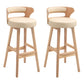 Modern Armless Backrest Counter Stool Wood Household Bar Stool with Cushion Beige 2 Piece Set Clearhalo 'Bar Furniture' 'Bar Stools' 'bar_stools' 'furn' 'furn_bar_stools' 'furniture_bar_stools' 'Kitchen & Dining Furniture' 'kitchen&dining_furn' 'kitchen' 'kitchen_furn' Furniture' 4275243