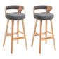 Modern Armless Backrest Counter Stool Wood Household Bar Stool with Cushion Grey 2 Piece Set Clearhalo 'Bar Furniture' 'Bar Stools' 'bar_stools' 'furn' 'furn_bar_stools' 'furniture_bar_stools' 'Kitchen & Dining Furniture' 'kitchen&dining_furn' 'kitchen' 'kitchen_furn' Furniture' 4275244