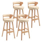 Modern Armless Backrest Counter Stool Wood Household Bar Stool with Cushion Beige 4 Piece Set Clearhalo 'Bar Furniture' 'Bar Stools' 'bar_stools' 'furn' 'furn_bar_stools' 'furniture_bar_stools' 'Kitchen & Dining Furniture' 'kitchen&dining_furn' 'kitchen' 'kitchen_furn' Furniture' 4275253