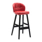 Modern Armless Backrest Counter Stool Wood Household Bar Stool with Pedal and Cushion Red Black 1 Piece Clearhalo 'Bar Furniture' 'Bar Stools' 'bar_stools' 'furn' 'furn_bar_stools' 'furniture_bar_stools' 'Kitchen & Dining Furniture' 'kitchen&dining_furn' 'kitchen' 'kitchen_furn' Furniture' 4275262