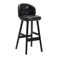 Modern Armless Backrest Counter Stool Wood Household Bar Stool with Pedal and Cushion Black Black 1 Piece Clearhalo 'Bar Furniture' 'Bar Stools' 'bar_stools' 'furn' 'furn_bar_stools' 'furniture_bar_stools' 'Kitchen & Dining Furniture' 'kitchen&dining_furn' 'kitchen' 'kitchen_furn' Furniture' 4275265