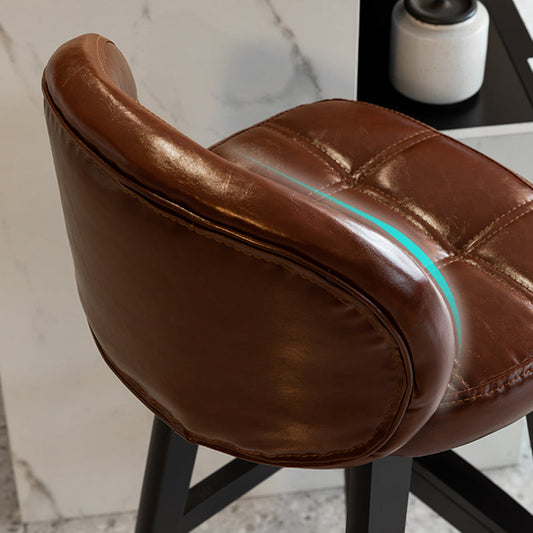 Modern Armless Backrest Counter Stool Wood Household Bar Stool with Pedal and Cushion Clearhalo 'Bar Furniture' 'Bar Stools' 'bar_stools' 'furn' 'furn_bar_stools' 'furniture_bar_stools' 'Kitchen & Dining Furniture' 'kitchen&dining_furn' 'kitchen' 'kitchen_furn' Furniture' 4275268