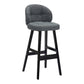 Modern Armless Backrest Counter Stool Wood Household Bar Stool with Pedal and Cushion Grey Black 1 Piece Clearhalo 'Bar Furniture' 'Bar Stools' 'bar_stools' 'furn' 'furn_bar_stools' 'furniture_bar_stools' 'Kitchen & Dining Furniture' 'kitchen&dining_furn' 'kitchen' 'kitchen_furn' Furniture' 4275270