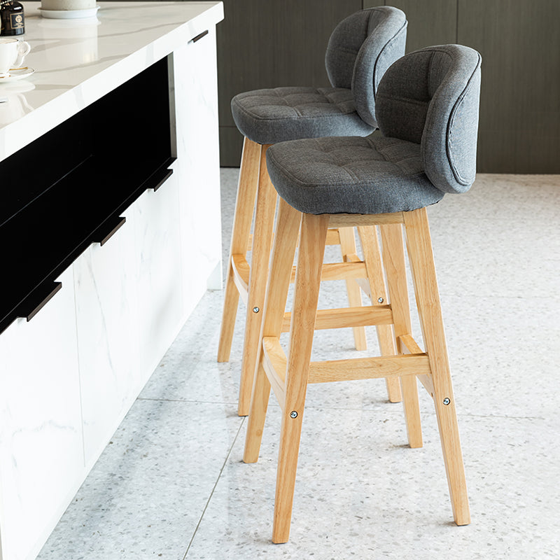 Modern Armless Backrest Counter Stool Wood Household Bar Stool with Pedal and Cushion Clearhalo 'Bar Furniture' 'Bar Stools' 'bar_stools' 'furn' 'furn_bar_stools' 'furniture_bar_stools' 'Kitchen & Dining Furniture' 'kitchen&dining_furn' 'kitchen' 'kitchen_furn' Furniture' 4275278