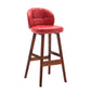 Modern Armless Backrest Counter Stool Wood Household Bar Stool with Pedal and Cushion Red Brown 1 Piece Clearhalo 'Bar Furniture' 'Bar Stools' 'bar_stools' 'furn' 'furn_bar_stools' 'furniture_bar_stools' 'Kitchen & Dining Furniture' 'kitchen&dining_furn' 'kitchen' 'kitchen_furn' Furniture' 4275279