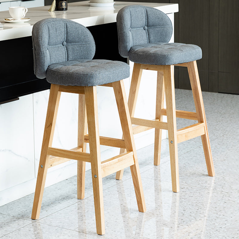 Modern Armless Backrest Counter Stool Wood Household Bar Stool with Pedal and Cushion Clearhalo 'Bar Furniture' 'Bar Stools' 'bar_stools' 'furn' 'furn_bar_stools' 'furniture_bar_stools' 'Kitchen & Dining Furniture' 'kitchen&dining_furn' 'kitchen' 'kitchen_furn' Furniture' 4275280