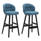 Modern Armless Backrest Counter Stool Wood Household Bar Stool with Pedal and Cushion Light Blue Black 2 Piece Set Clearhalo 'Bar Furniture' 'Bar Stools' 'bar_stools' 'furn' 'furn_bar_stools' 'furniture_bar_stools' 'Kitchen & Dining Furniture' 'kitchen&dining_furn' 'kitchen' 'kitchen_furn' Furniture' 4275286