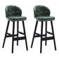 Modern Armless Backrest Counter Stool Wood Household Bar Stool with Pedal and Cushion Blackish Green Black 2 Piece Set Clearhalo 'Bar Furniture' 'Bar Stools' 'bar_stools' 'furn' 'furn_bar_stools' 'furniture_bar_stools' 'Kitchen & Dining Furniture' 'kitchen&dining_furn' 'kitchen' 'kitchen_furn' Furniture' 4275287