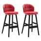 Modern Armless Backrest Counter Stool Wood Household Bar Stool with Pedal and Cushion Red Black 2 Piece Set Clearhalo 'Bar Furniture' 'Bar Stools' 'bar_stools' 'furn' 'furn_bar_stools' 'furniture_bar_stools' 'Kitchen & Dining Furniture' 'kitchen&dining_furn' 'kitchen' 'kitchen_furn' Furniture' 4275289