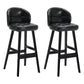 Modern Armless Backrest Counter Stool Wood Household Bar Stool with Pedal and Cushion Black Black 2 Piece Set Clearhalo 'Bar Furniture' 'Bar Stools' 'bar_stools' 'furn' 'furn_bar_stools' 'furniture_bar_stools' 'Kitchen & Dining Furniture' 'kitchen&dining_furn' 'kitchen' 'kitchen_furn' Furniture' 4275290