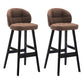 Modern Armless Backrest Counter Stool Wood Household Bar Stool with Pedal and Cushion Brown Black 2 Piece Set Clearhalo 'Bar Furniture' 'Bar Stools' 'bar_stools' 'furn' 'furn_bar_stools' 'furniture_bar_stools' 'Kitchen & Dining Furniture' 'kitchen&dining_furn' 'kitchen' 'kitchen_furn' Furniture' 4275291
