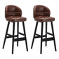 Modern Armless Backrest Counter Stool Wood Household Bar Stool with Pedal and Cushion Coffee Black 2 Piece Set Clearhalo 'Bar Furniture' 'Bar Stools' 'bar_stools' 'furn' 'furn_bar_stools' 'furniture_bar_stools' 'Kitchen & Dining Furniture' 'kitchen&dining_furn' 'kitchen' 'kitchen_furn' Furniture' 4275292