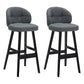 Modern Armless Backrest Counter Stool Wood Household Bar Stool with Pedal and Cushion Grey Black 2 Piece Set Clearhalo 'Bar Furniture' 'Bar Stools' 'bar_stools' 'furn' 'furn_bar_stools' 'furniture_bar_stools' 'Kitchen & Dining Furniture' 'kitchen&dining_furn' 'kitchen' 'kitchen_furn' Furniture' 4275293