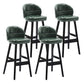 Modern Armless Backrest Counter Stool Wood Household Bar Stool with Pedal and Cushion Blackish Green Black 4 Piece Set Clearhalo 'Bar Furniture' 'Bar Stools' 'bar_stools' 'furn' 'furn_bar_stools' 'furniture_bar_stools' 'Kitchen & Dining Furniture' 'kitchen&dining_furn' 'kitchen' 'kitchen_furn' Furniture' 4275304