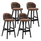 Modern Armless Backrest Counter Stool Wood Household Bar Stool with Pedal and Cushion Brown Black 4 Piece Set Clearhalo 'Bar Furniture' 'Bar Stools' 'bar_stools' 'furn' 'furn_bar_stools' 'furniture_bar_stools' 'Kitchen & Dining Furniture' 'kitchen&dining_furn' 'kitchen' 'kitchen_furn' Furniture' 4275308