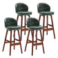 Modern Armless Backrest Counter Stool Wood Household Bar Stool with Pedal and Cushion Blackish Green Brown 4 Piece Set Clearhalo 'Bar Furniture' 'Bar Stools' 'bar_stools' 'furn' 'furn_bar_stools' 'furniture_bar_stools' 'Kitchen & Dining Furniture' 'kitchen&dining_furn' 'kitchen' 'kitchen_furn' Furniture' 4275312