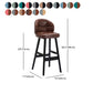 Modern Armless Backrest Counter Stool Wood Household Bar Stool with Pedal and Cushion Clearhalo 'Bar Furniture' 'Bar Stools' 'bar_stools' 'furn' 'furn_bar_stools' 'furniture_bar_stools' 'Kitchen & Dining Furniture' 'kitchen&dining_furn' 'kitchen' 'kitchen_furn' Furniture' 4275320